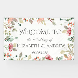 Lona Boda de flores silvestres en acuarela chic