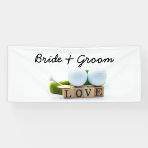 Lona Boda de golf novia novio golf tee con amor
