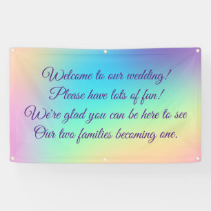 Lona Boda de gradiente de arcoiris Pastel