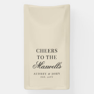 Lona Boda de guión de Cheers de marfil antiguo negro