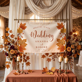 Lona Boda de hojas de arce de otoño elegante