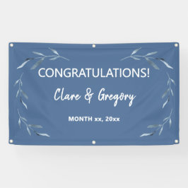 Lona Boda de hojas de color azul y blanco