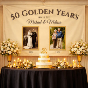 Lona Boda de Oro 50 Años de Aniversario Foto B