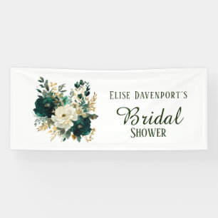 Lona Boda de peonías esmeralda verde y oro blanco