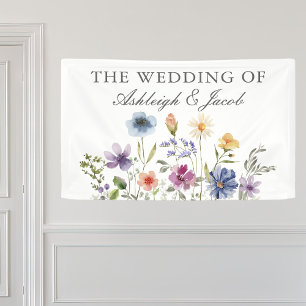 Lona Boda de primavera de flores silvestres personaliza