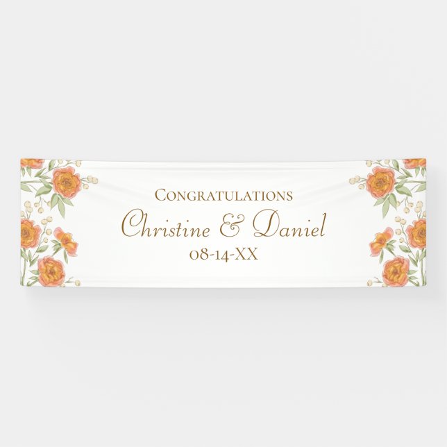 Lona Boda de Rosa Naranja (Horizontal)