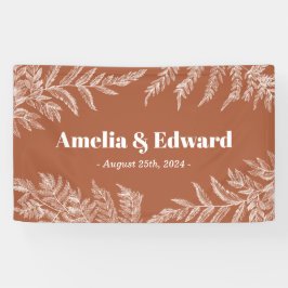 Lona Boda de Woodland Fern Bienvenida Banner Terracotta