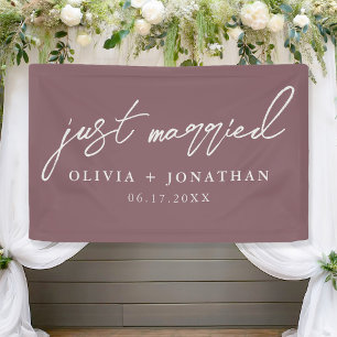 Lona Boda elegante de caligrafía recién casada