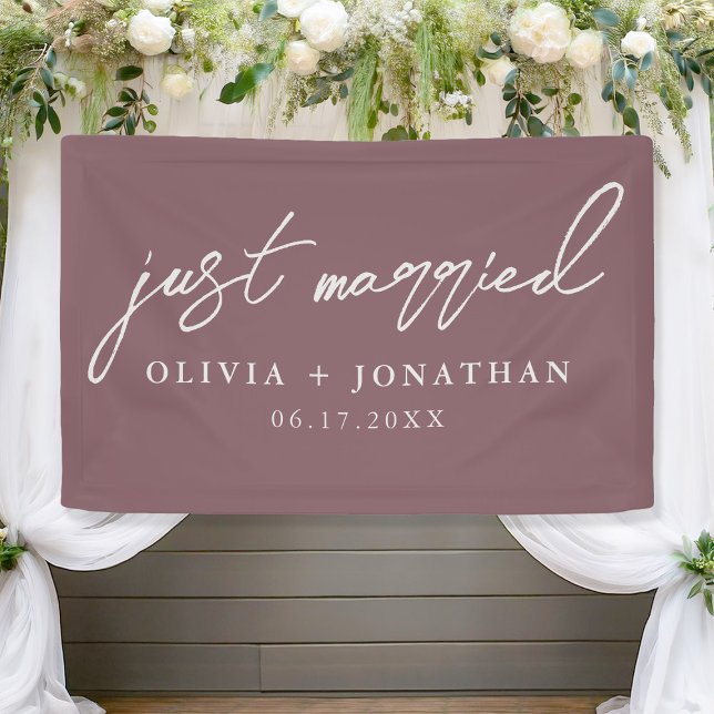 Lona Boda elegante de caligrafía recién casada (Subido por el creador)