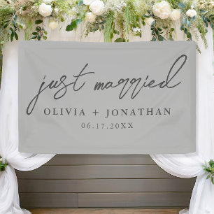 Lona Boda elegante de caligrafía recién casada