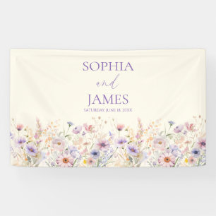 Lona Boda elegante de prado con flores silvestres rosad