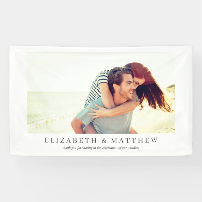 Lona Boda| Elegante foto Personalizado moderna (Horizontal)