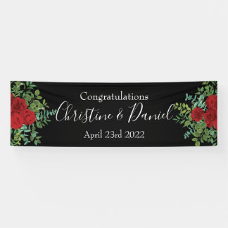 Lona Boda floral de Black & Red Peony y Rosa