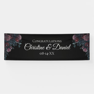 Lona Boda floral oscuro Gothic Black Elegant