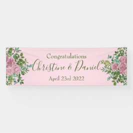 Lona Boda floral Rosa y peonía rosa claro