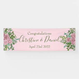 Lona Boda floral Rosa y peonía rosa claro