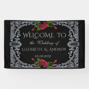 Lona Boda Gótica de Rosas Rojas