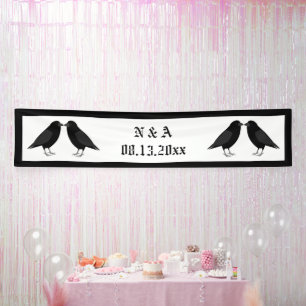 Lona Boda gótico Kissing Ravens Personalizado