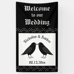 Lona Boda gótico Kissing Ravens Personalizado