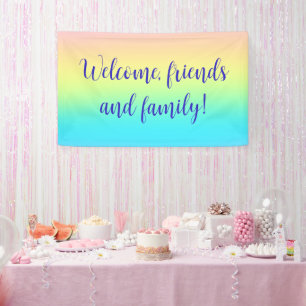 Lona Boda gradiente gradiente arcoiris pastel
