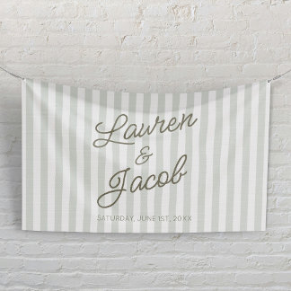 Lona Boda Moderna Minimalista Rayas Verdes