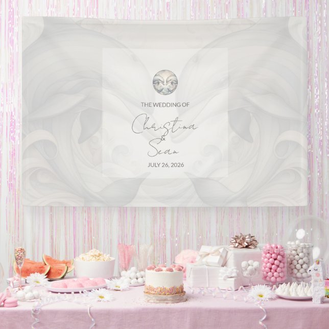 Lona Boda Personalizado de banner Tema Dolphin (Fiesta)