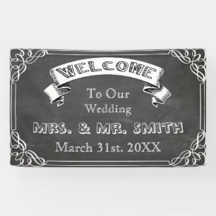 Lona Boda personalizado, reunión, bandera de la