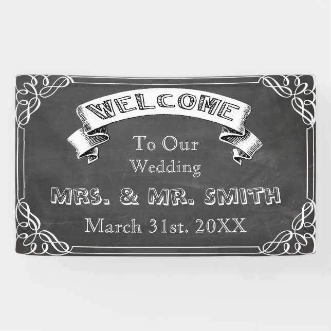 Lona Boda personalizado, reunión, bandera de la (Horizontal)