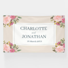 Lona Boda Primaria de Jardín Floral Rosa