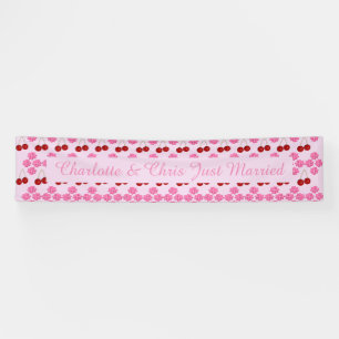 Lona Boda Primavera Rosa Flor de cerezo y cerezas