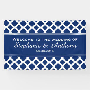 Lona Boda Royal Blue Quatrefoil