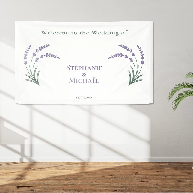 Lona Boda Simple Lavanda (Simple Lavender Wedding Banner)