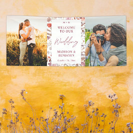 Lona Bodas de Bienvenida con Foto de Flores Silvestres 