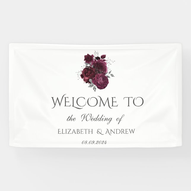 Lona Bodas de Rosas de Borgoña (Horizontal)