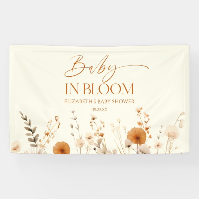 Lona Boho Baby En Bloom Wildflower Baby Shower (Horizontal)