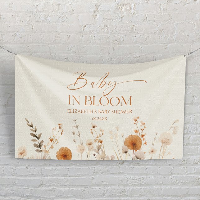 Lona Boho Baby En Flor Baby Shower de Flores Silvestres (Subido por el creador)