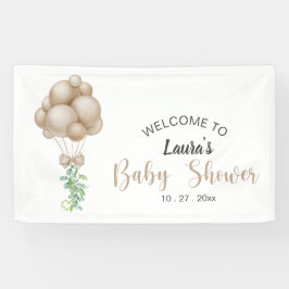 Lona Boho Baby Shower de los globos beige minimalistas