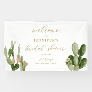 Lona Boho Cactus Desert Bridal Shower Poster de bienven