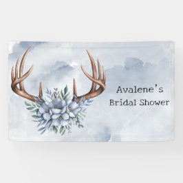 Lona Boho Deer Antler con el Boda de Blue Florals