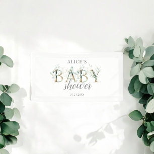 Lona Boho Greenery Eucalyptus Bienvenida Baby Shower