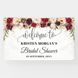 Lona Boho marsala burgundy dorada floral ducha de novia