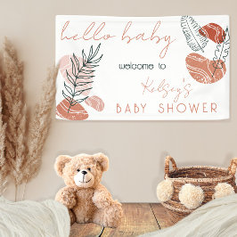 Lona Boho Minimalista Terracotta Rubor Hello Baby Showe