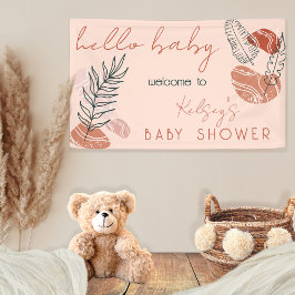 Lona Boho Minimalista Terracotta Rubor Hello Baby Showe