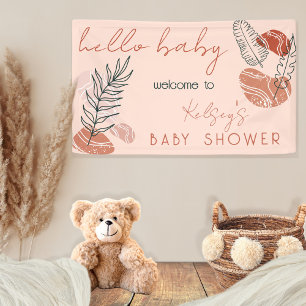 Lona Boho Minimalista Terracotta Rubor Hello Baby Showe
