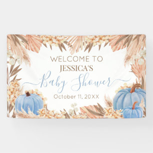 Lona Boho Pampas Blue Pumpkin baby shower Welcome