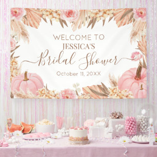 Lona Boho Pampas Pink Pumpkin bridal shower Welcome