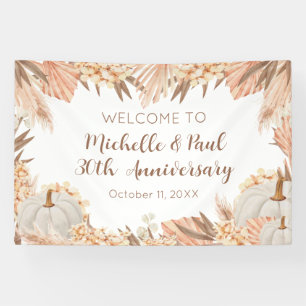 Lona Boho Pampas Pumpkin anniversary Welcome banner