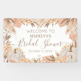 Lona Boho Pampas Pumpkin bridal shower Welcome banner