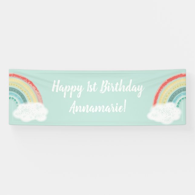 Lona Boho Rainbow Birthday Party Kinder (Horizontal)