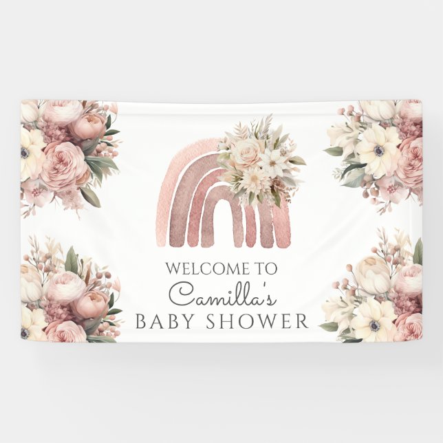 Lona Boho Rainbow Chica Baby Shower (Horizontal)